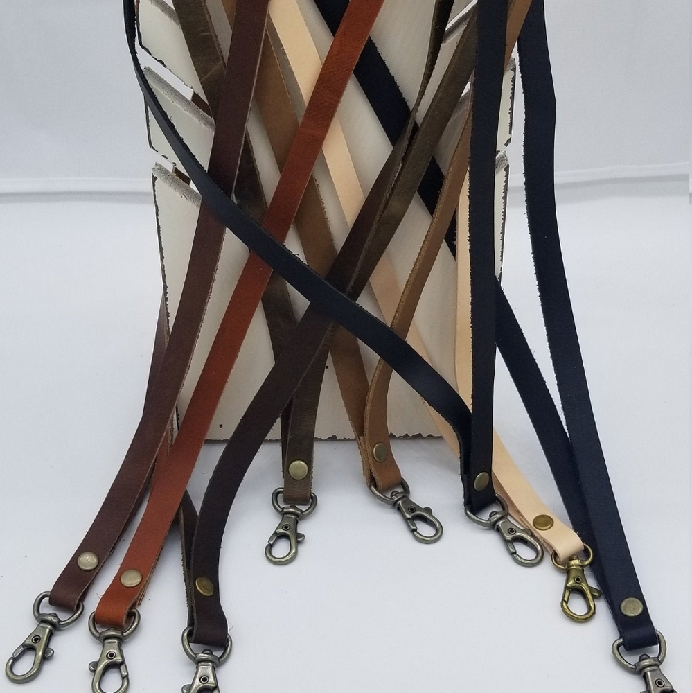 Leather neck lanyard